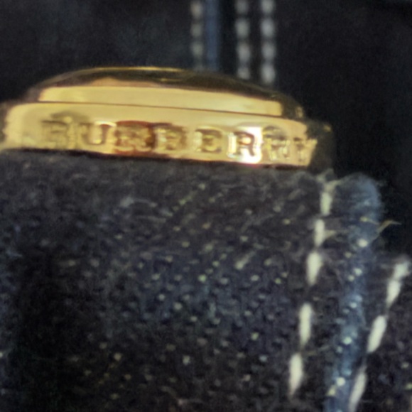 NWT Burberry Women's Dark Blue Denim Jacket with Gold Buttons - Picture 9 of 9